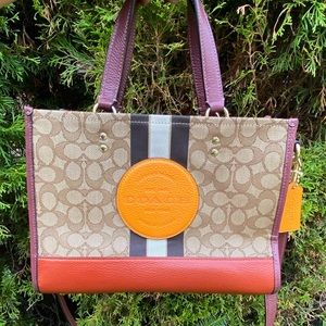 ❌SOLD❌Coach Dempsey Carryall In Signature Jacquard With Stripe And Coach Patch